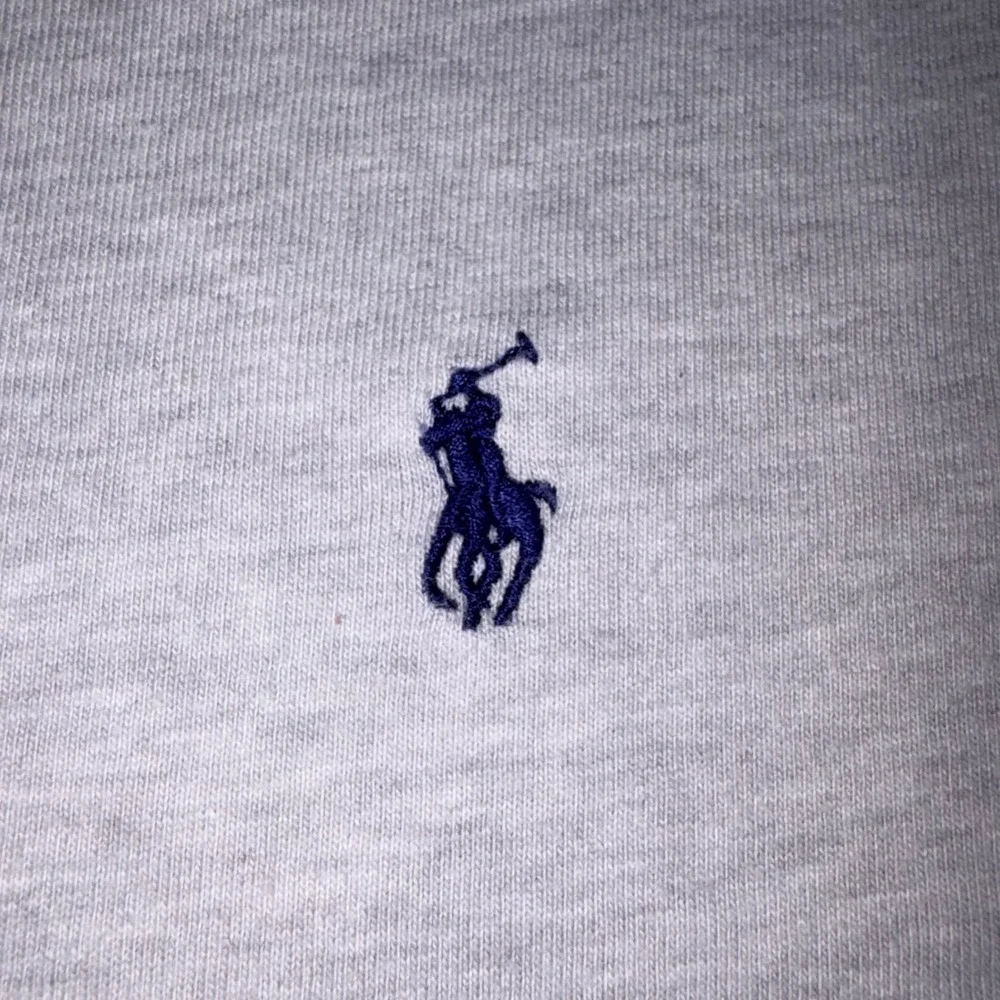 Polo Ralph Lauren T-Shirt Size L(14-16) Heather Gray Excellent V-Neck Pony Logo